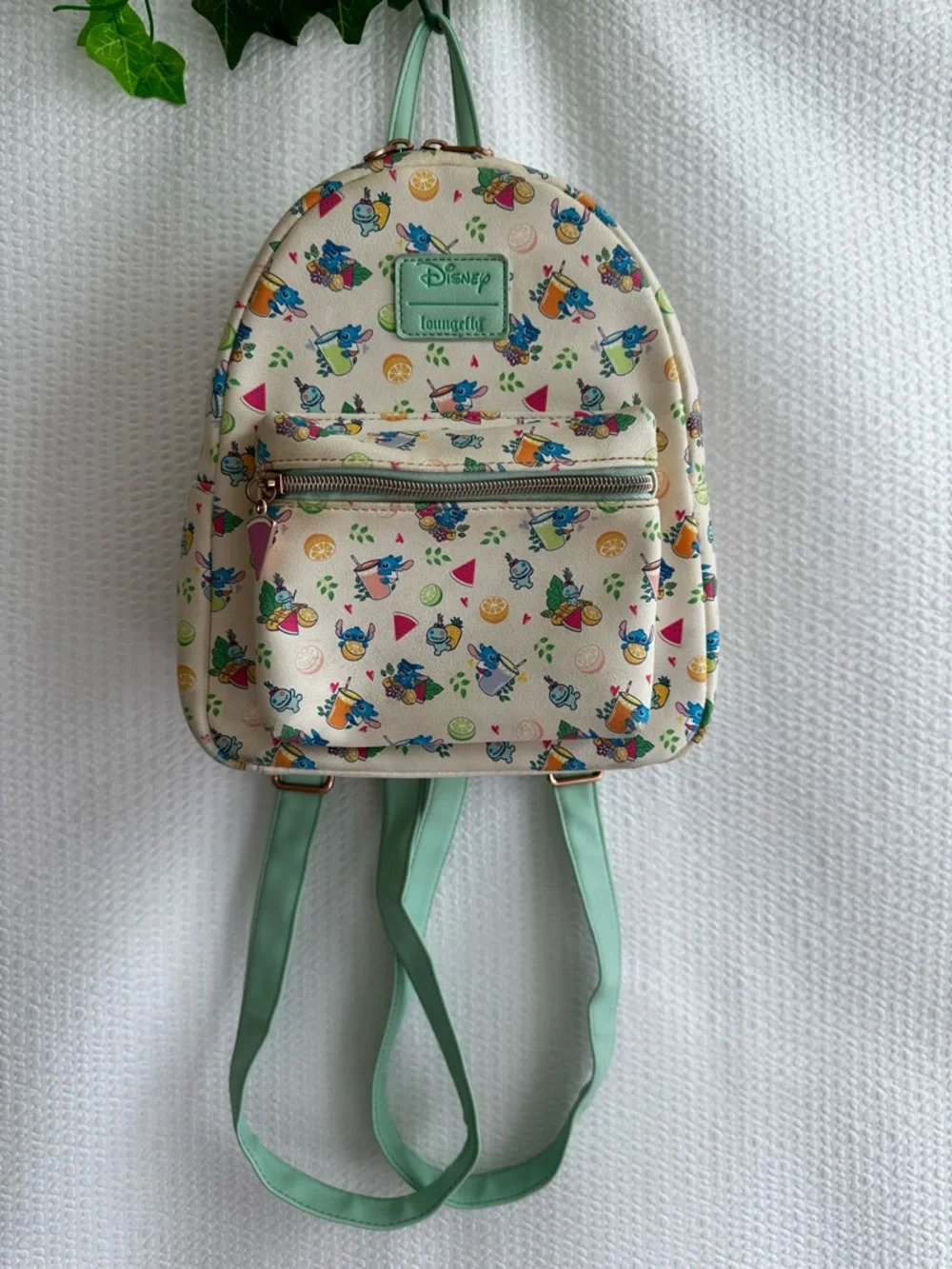 Loungefly Disney Lilo & Stitch Vacation Vibes Mini Backpack 10” Tropical Print